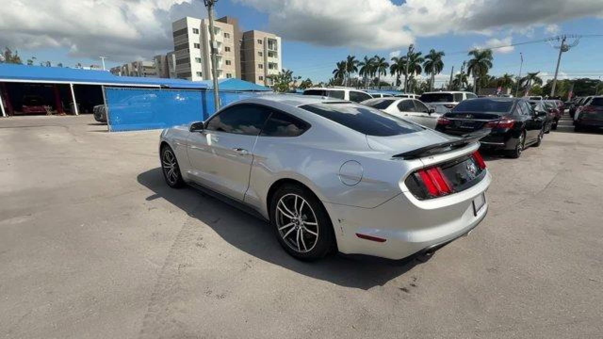 2017 Silver Ford Mustang EcoBoost Premium (1FA6P8TH2H5) with an 4 2.3 L engine, Automatic transmission, located at 27610 S Dixie Hwy, Homestead, FL, 33032, (305) 749-2348, 25.510241, -80.438301 - KBB.com 10 Coolest Cars Under $25,000. Scores 30 Highway MPG and 21 City MPG! This Ford Mustang boasts a Intercooled Turbo Premium Unleaded I-4 2.3 L/140 engine powering this Automatic transmission. ENGINE: 2.3L ECOBOOST (STD), Wireless Phone Connectivity, Wheels: 18 x 8 Magnetic Painted/Machined -i - Photo#2
