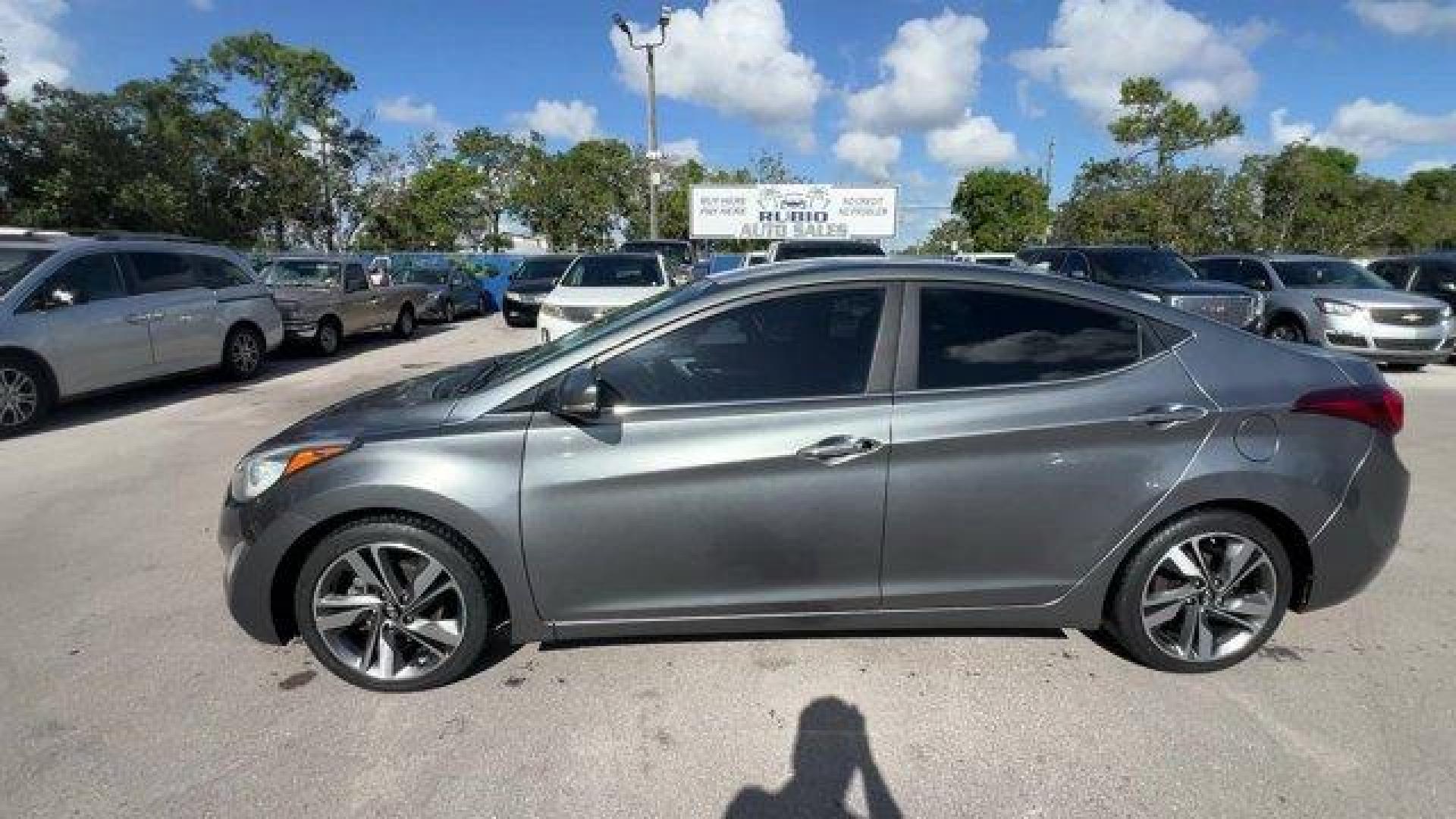 2016 Galactic Gray /Black Hyundai Elantra (KMHDH4AE5GU) with an 4 1.8 L engine, Automatic transmission, located at 27610 S Dixie Hwy, Homestead, FL, 33032, (305) 749-2348, 25.510241, -80.438301 - KBB.com Best Buy Awards Finalist. Delivers 38 Highway MPG and 28 City MPG! This Hyundai Elantra delivers a Regular Unleaded I-4 1.8 L/110 engine powering this Automatic transmission. GALACTIC GRAY, CARPETED FLOOR MATS, BLACK, LEATHER SEATING SURFACES.* This Hyundai Elantra Features the Following Opt - Photo#1