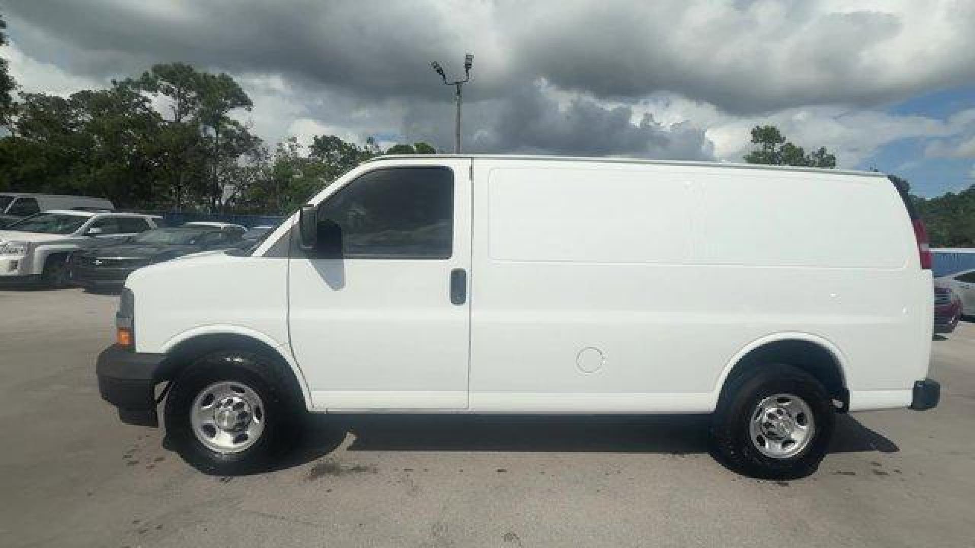 2020 Summit White /Medium Pewter Chevrolet Express Cargo Van (1GCWGAFG5L1) with an 8 6.0L engine, Automatic transmission, located at 27610 S Dixie Hwy, Homestead, FL, 33032, (305) 749-2348, 25.510241, -80.438301 - This Chevrolet Express Cargo Van delivers a Gas/Ethanol V8 6.0L/364 engine powering this Automatic transmission. WINDOW SECURITY BAR, REAR SIDE DOOR GLASS, VISORS, DRIVER AND FRONT PASSENGER, VINYL, TRANSMISSION, 6-SPEED AUTOMATIC, HEAVY-DUTY, ELECTRONICALLY CONTROLLED with overdrive and tow/haul mo - Photo#1