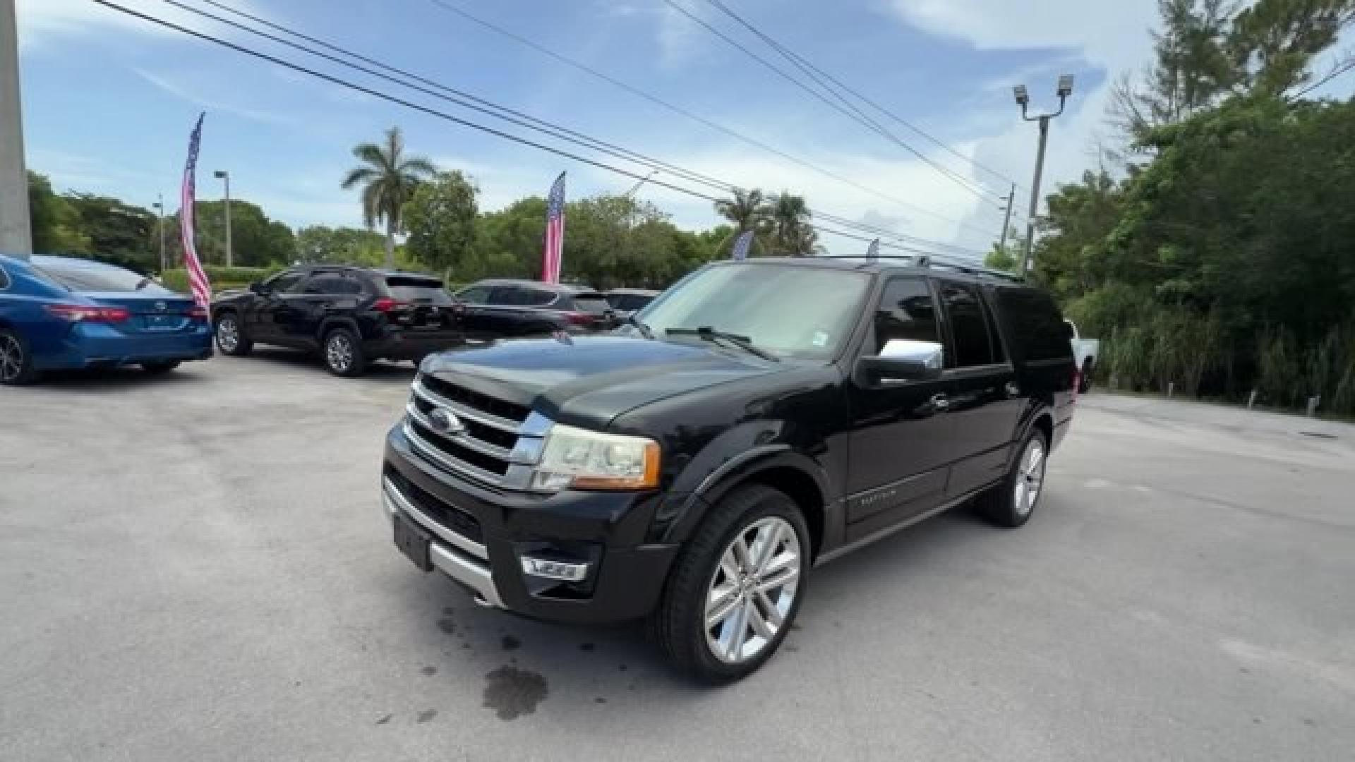 2015 Black Ford Expedition EL (1FMJK1MT8FE) with an 6 3.5 L engine, Automatic transmission, located at 27610 S Dixie Hwy, Homestead, FL, 33032, (305) 749-2348, 25.510241, -80.438301 - KBB.com Brand Image Awards. Delivers 20 Highway MPG and 14 City MPG! This Ford Expedition EL delivers a Twin Turbo Regular Unleaded V-6 3.5 L/213 engine powering this Automatic transmission. Window Grid Antenna, Wheels: 20 Polished Aluminum, Vinyl Door Trim Insert.* This Ford Expedition EL Features- Photo#0
