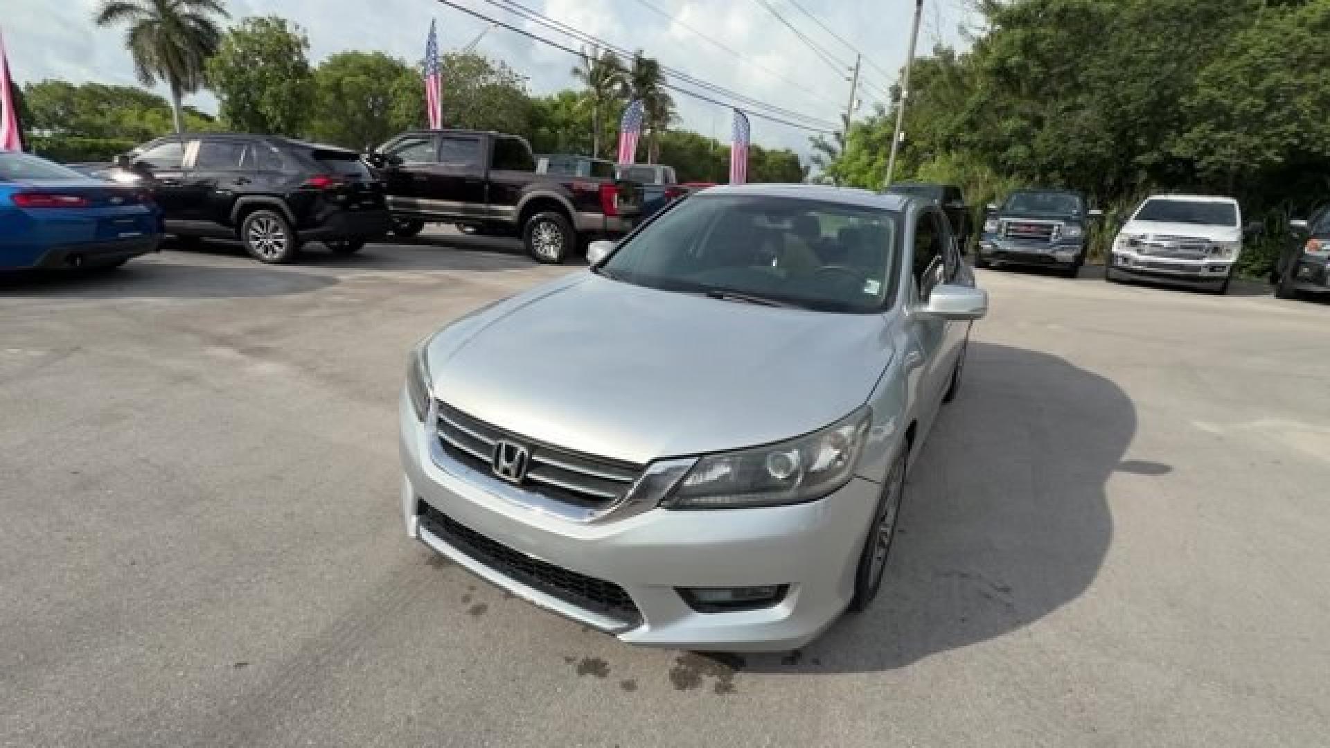 2013 Silver Honda Accord Sdn (1HGCR2F72DA) with an 4 2.4L engine, Variable transmission, located at 27610 S Dixie Hwy, Homestead, FL, 33032, (305) 749-2348, 25.510241, -80.438301 - IIHS Top Safety Pick. Only 131,246 Miles! Boasts 36 Highway MPG and 27 City MPG! This Honda Accord Sdn boasts a Gas I4 2.4L/144 engine powering this Variable transmission. Vehicle Stability Assist (VSA) w/traction control, Variable intermittent flush windshield wipers, Tire pressure monitoring syste- Photo#0