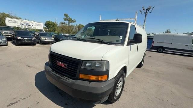 2019 Summit White /Medium Pewter GMC Savana Cargo Van (1GTW7AFG0K1) with an 8 6.0L engine, Automatic transmission, located at 27610 S Dixie Hwy, Homestead, FL, 33032, (305) 749-2348, 25.510241, -80.438301 - This GMC Savana Cargo Van boasts a Gas/Ethanol V8 6.0L/364 engine powering this Automatic transmission. WINDOW SECURITY BAR, REAR SIDE DOOR GLASS, VISORS, DRIVER AND FRONT PASSENGER vinyl in lieu of standard cloth, TRANSMISSION, 6-SPEED AUTOMATIC, HEAVY-DUTY, ELECTRONICALLY CONTROLLED with overdrive - Photo#0