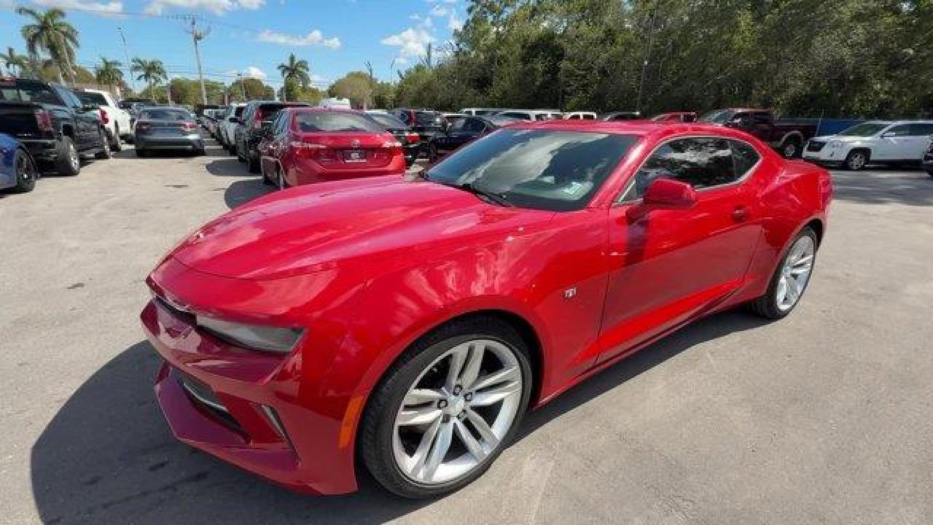 2016 Red Hot /Jet Black Chevrolet Camaro (1G1FB1RS9G0) with an 6 3.6L engine, Automatic transmission, located at 27610 S Dixie Hwy, Homestead, FL, 33032, (305) 749-2348, 25.510241, -80.438301 - Ward's 10 Best Engines. Only 96,129 Miles! Delivers 28 Highway MPG and 18 City MPG! This Chevrolet Camaro delivers a Gas V6 3.6L/222 engine powering this Automatic transmission. WHEELS, 20 (50.8 CM) 5-SPLIT SPOKE BRIGHT SILVER-PAINTED ALUMINUM, TRANSMISSION, 8-SPEED AUTOMATIC includes transmission o - Photo#0