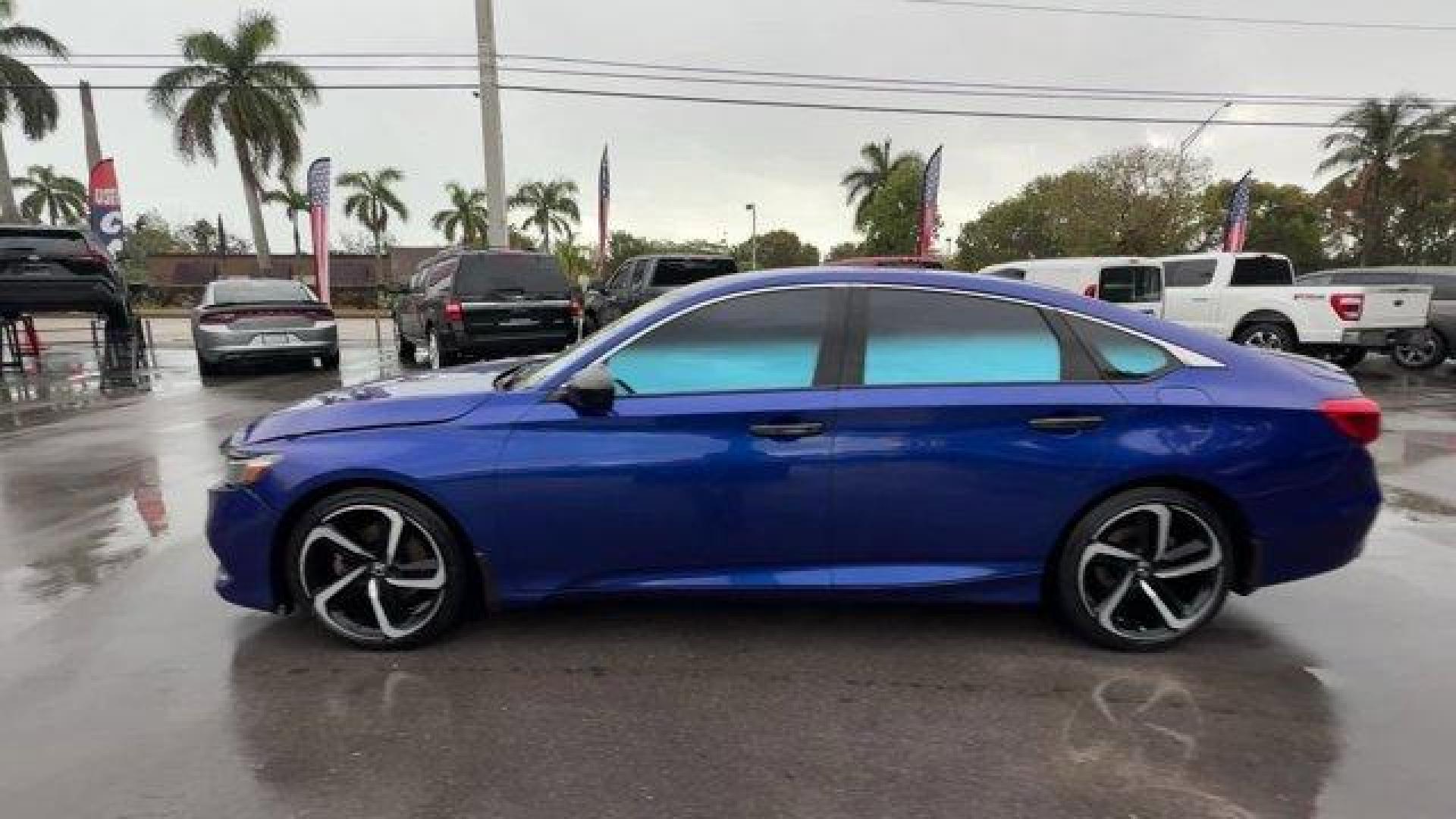 2021 Blue Honda Accord Sedan (1HGCV1F39MA) with an 4 1.5 L engine, Variable transmission, located at 27610 S Dixie Hwy, Homestead, FL, 33032, (305) 749-2348, 25.510241, -80.438301 - Delivers 35 Highway MPG and 29 City MPG! This Honda Accord Sedan boasts a Intercooled Turbo Regular Unleaded I-4 1.5 L/91 engine powering this Variable transmission. Wheels: 19 Machine-Finished Alloy w/Black Inserts, Vehicle Stability Assist (VSA) Electronic Stability Control (ESC), Valet Function.* - Photo#1