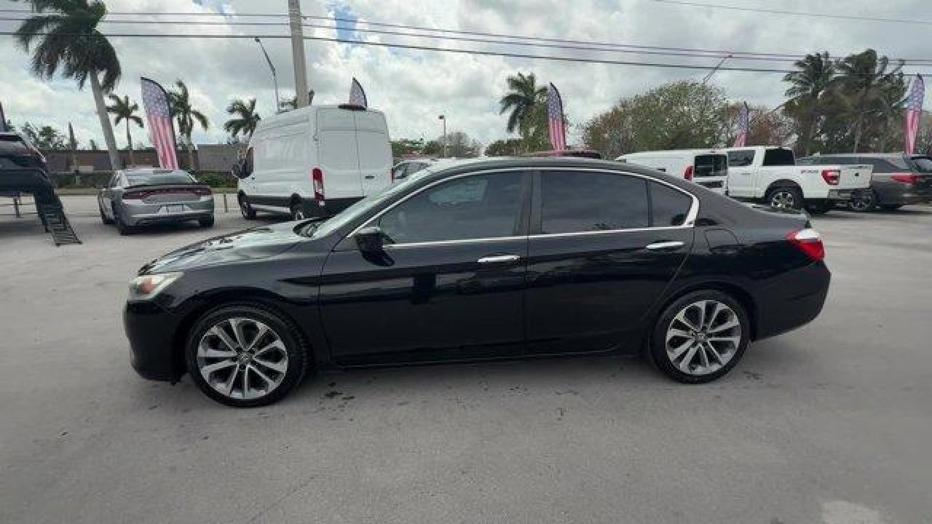 2014 Black Honda Accord Sedan (1HGCR2F54EA) with an 4 2.4 L engine, Variable transmission, located at 27610 S Dixie Hwy, Homestead, FL, 33032, (305) 749-2348, 25.510241, -80.438301 - IIHS Top Safety Pick+. Only 107,621 Miles! Boasts 34 Highway MPG and 26 City MPG! This Honda Accord Sedan boasts a Regular Unleaded I-4 2.4 L/144 engine powering this Variable transmission. Window Grid Antenna, Wheels: 18 Alloy, Vinyl Door Trim Insert.* This Honda Accord Sedan Features the Following - Photo#1