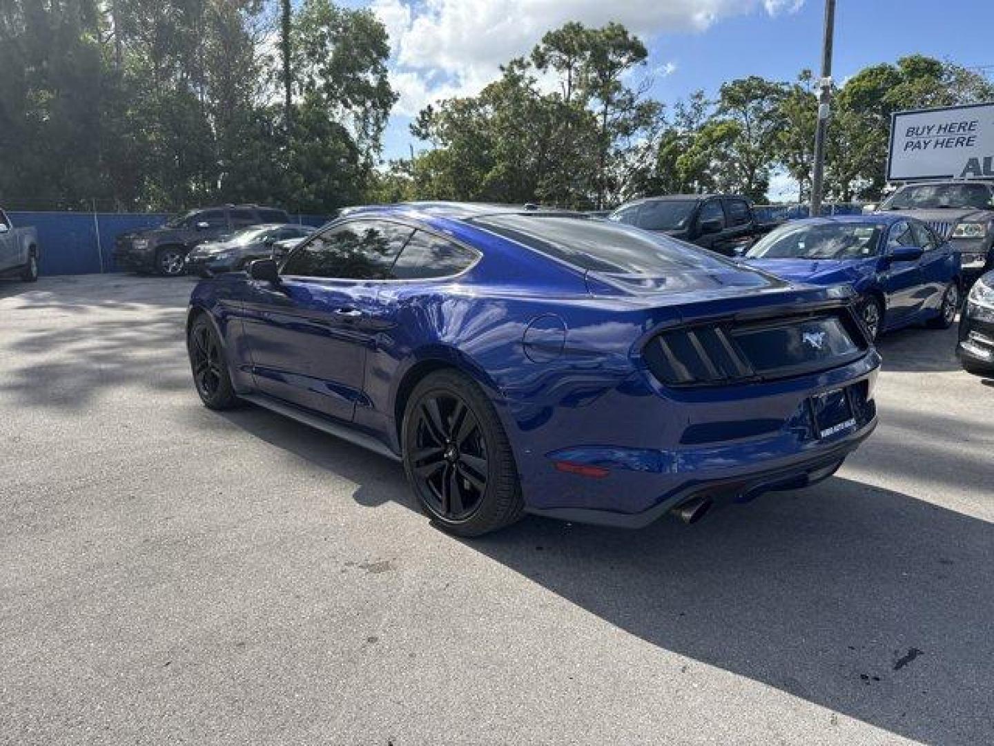 2015 Blue Ford Mustang (1FA6P8TH4F5) with an 4 2.3 L engine, Automatic transmission, located at 27610 S Dixie Hwy, Homestead, FL, 33032, (305) 749-2348, 25.510241, -80.438301 - KBB.com Best Buy Awards Finalist. Only 109,920 Miles! Boasts 31 Highway MPG and 22 City MPG! This Ford Mustang delivers a Intercooled Turbo Premium Unleaded I-4 2.3 L/140 engine powering this Automatic transmission. Trunk Rear Cargo Access, Trip Computer, Transmission: 6-Speed Manual.*This Ford Must - Photo#2