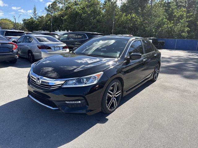 2017 Black Honda Accord Sedan Sport Special Edition (1HGCR2F1XHA) with an 4 2.4 L engine, Variable transmission, located at 27610 S Dixie Hwy, Homestead, FL, 33032, (305) 749-2348, 25.510241, -80.438301 - IIHS Top Safety Pick+. Scores 34 Highway MPG and 26 City MPG! This Honda Accord Sedan delivers a Regular Unleaded I-4 2.4 L/144 engine powering this Variable transmission. Window Grid Antenna, Wheels: 19 Alloy, VSA Electronic Stability Control (ESC).* This Honda Accord Sedan Features the Following O - Photo#0