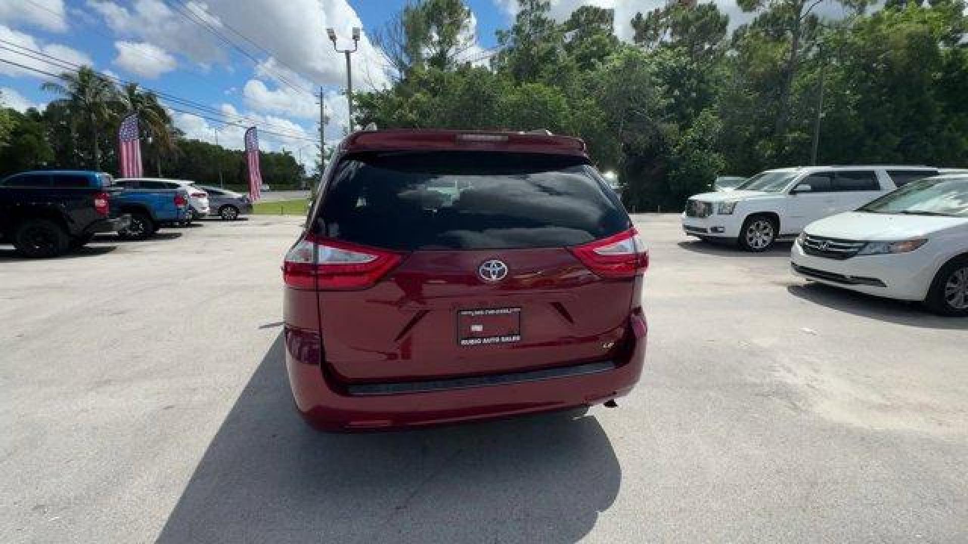 2015 Red Toyota Sienna (5TDKK3DCXFS) with an 6 3.5 L engine, Automatic transmission, located at 27610 S Dixie Hwy, Homestead, FL, 33032, (305) 749-2348, 25.510241, -80.438301 - KBB.com Best Resale Value Awards. Boasts 25 Highway MPG and 18 City MPG! This Toyota Sienna delivers a Regular Unleaded V-6 3.5 L/211 engine powering this Automatic transmission. Window Grid And Roof Mount Diversity Antenna, Vinyl Door Trim Insert, Variable Intermittent Wipers w/Heated Wiper Park.* - Photo#3