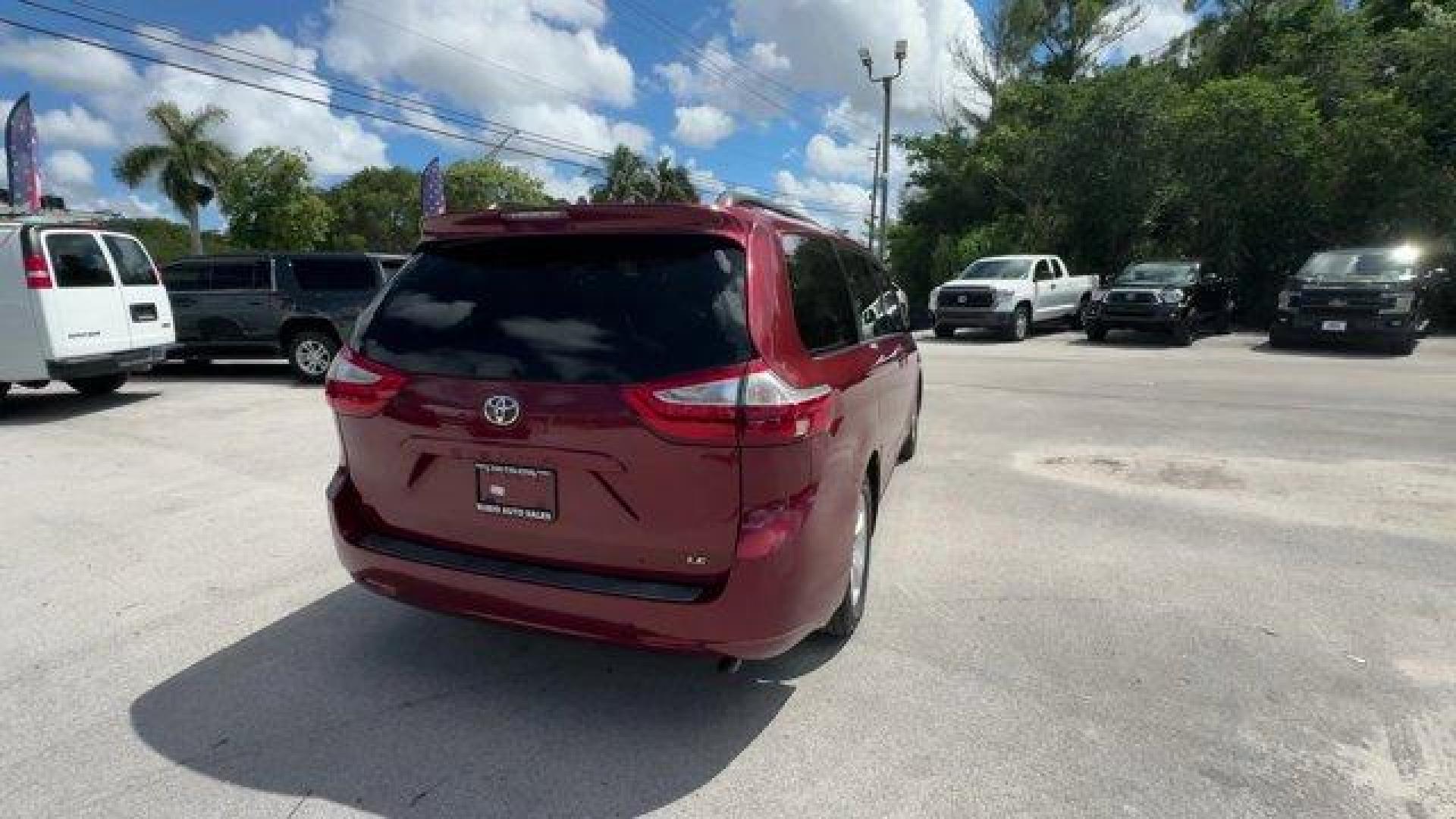2015 Red Toyota Sienna (5TDKK3DCXFS) with an 6 3.5 L engine, Automatic transmission, located at 27610 S Dixie Hwy, Homestead, FL, 33032, (305) 749-2348, 25.510241, -80.438301 - KBB.com Best Resale Value Awards. Boasts 25 Highway MPG and 18 City MPG! This Toyota Sienna delivers a Regular Unleaded V-6 3.5 L/211 engine powering this Automatic transmission. Window Grid And Roof Mount Diversity Antenna, Vinyl Door Trim Insert, Variable Intermittent Wipers w/Heated Wiper Park.* - Photo#4
