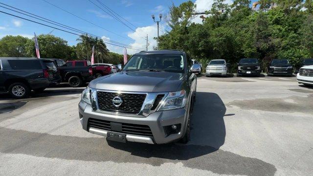 2018 Gun Metallic /Charcoal Nissan Armada (JN8AY2ND2JX) with an 8 5.6 L engine, Automatic transmission, located at 27610 S Dixie Hwy, Homestead, FL, 33032, (305) 749-2348, 25.510241, -80.438301 - Only 82,245 Miles! Scores 19 Highway MPG and 14 City MPG! This Nissan Armada boasts a Regular Unleaded V-8 5.6 L/339 engine powering this Automatic transmission. GUN METALLIC, CHARCOAL, LEATHER-APPOINTED SEAT TRIM, [Z66] ACTIVATION DISCLAIMER.*This Nissan Armada Comes Equipped with These Options *Wi - Photo#0