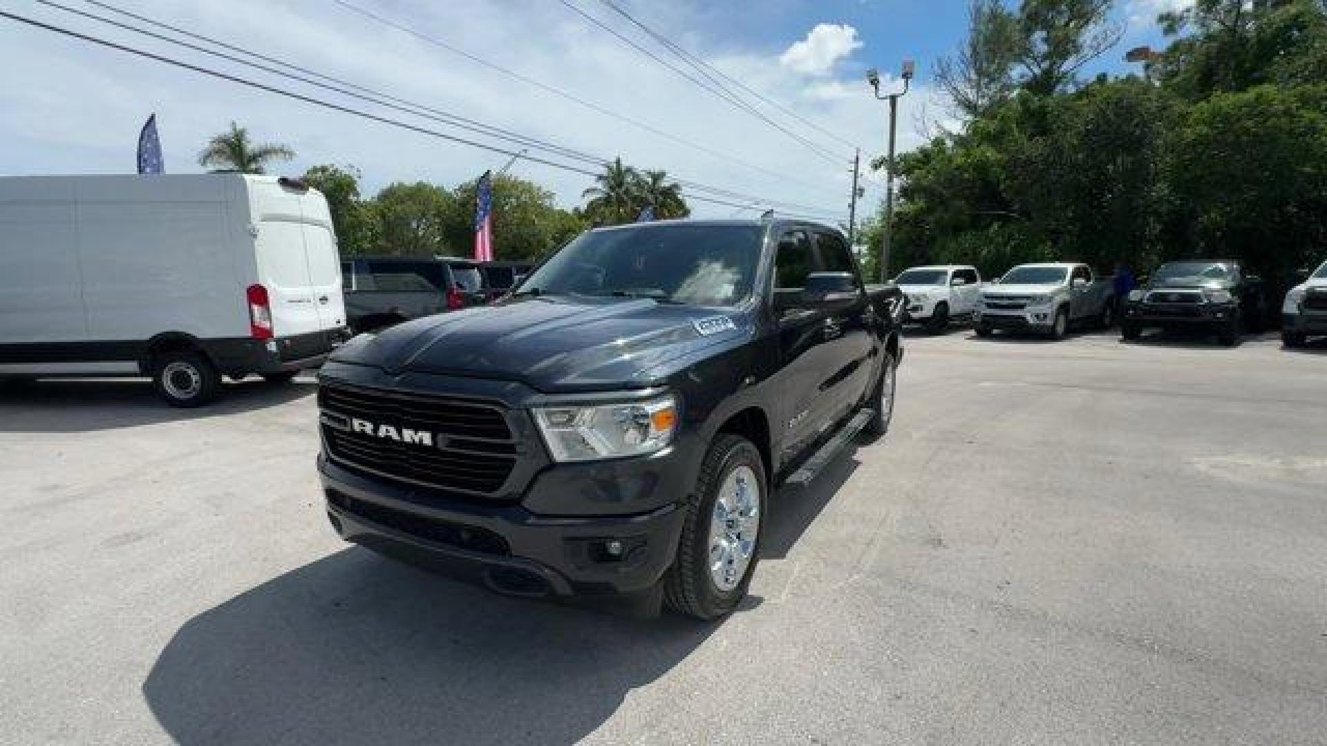 2019 Maximum Steel Metallic Clearcoat /Black Ram 1500 (1C6SRFFT5KN) with an 8 5.7 L engine, Automatic transmission, located at 27610 S Dixie Hwy, Homestead, FL, 33032, (305) 749-2348, 25.510241, -80.438301 - KBB.com 10 Favorite New-for-2019 Cars. Scores 21 Highway MPG and 15 City MPG! This Ram 1500 delivers a Regular Unleaded V-8 5.7 L/345 engine powering this Automatic transmission. TRANSMISSION: 8-SPEED AUTOMATIC (8HP75), TIRES: 275/55R20 OWL ALL SEASON, SPORT APPEARANCE PACKAGE -inc: Tires: 275/55R20 - Photo#0