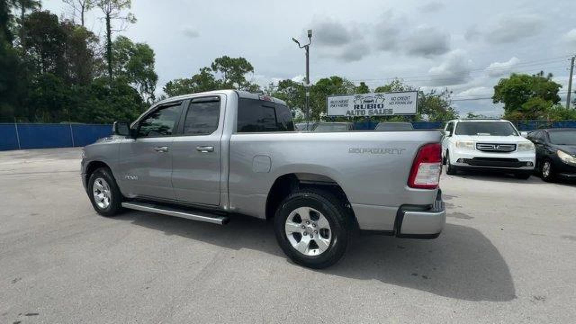 2021 Billet Silver Metallic Clearcoat /Black Ram 1500 (1C6RREBT7MN) with an 8 5.7 L engine, Automatic transmission, located at 27610 S Dixie Hwy, Homestead, FL, 33032, (305) 749-2348, 25.510241, -80.438301 - Scores 22 Highway MPG and 15 City MPG! This Ram 1500 boasts a Regular Unleaded V-8 5.7 L/345 engine powering this Automatic transmission. TRANSMISSION: 8-SPEED AUTOMATIC (8HP75), TIRES: 275/65R18 BSW ALL SEASON LRR (STD), RADIO: UCONNECT 4 W/8.4 DISPLAY.* This Ram 1500 Features the Following Options - Photo#2