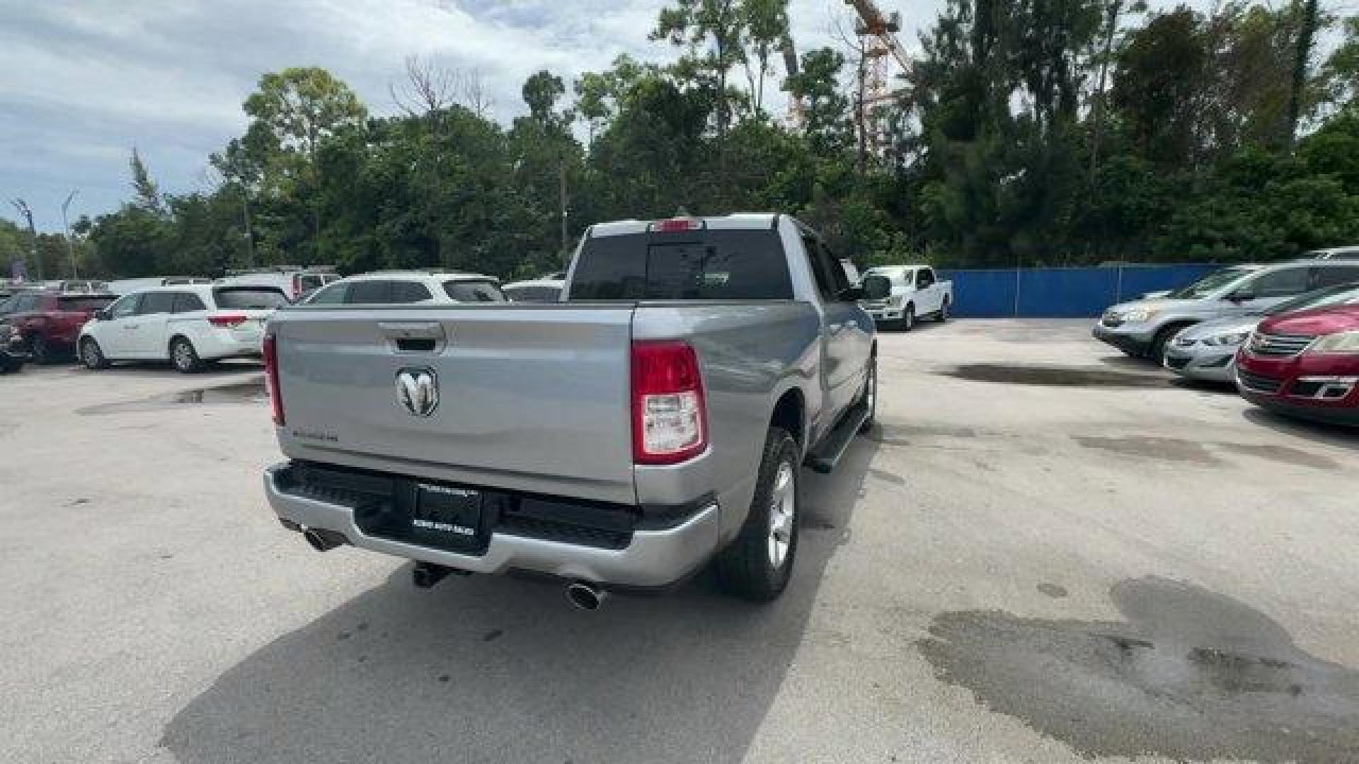 2021 Billet Silver Metallic Clearcoat /Black Ram 1500 (1C6RREBT7MN) with an 8 5.7 L engine, Automatic transmission, located at 27610 S Dixie Hwy, Homestead, FL, 33032, (305) 749-2348, 25.510241, -80.438301 - Scores 22 Highway MPG and 15 City MPG! This Ram 1500 boasts a Regular Unleaded V-8 5.7 L/345 engine powering this Automatic transmission. TRANSMISSION: 8-SPEED AUTOMATIC (8HP75), TIRES: 275/65R18 BSW ALL SEASON LRR (STD), RADIO: UCONNECT 4 W/8.4 DISPLAY.* This Ram 1500 Features the Following Options - Photo#4