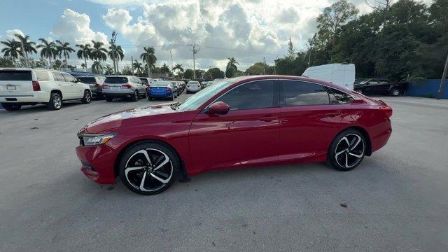 2018 Red Honda Accord Sedan (1HGCV1F36JA) with an 4 1.5 L engine, Variable transmission, located at 27610 S Dixie Hwy, Homestead, FL, 33032, (305) 749-2348, 25.510241, -80.438301 - ALG Residual Value Awards, Residual Value Awards. Delivers 35 Highway MPG and 29 City MPG! This Honda Accord Sedan delivers a Intercooled Turbo Regular Unleaded I-4 1.5 L/91 engine powering this Variable transmission. Wheels: 19 Machine-Finished Alloy w/Black Inserts, VSA Electronic Stability Contro - Photo#1