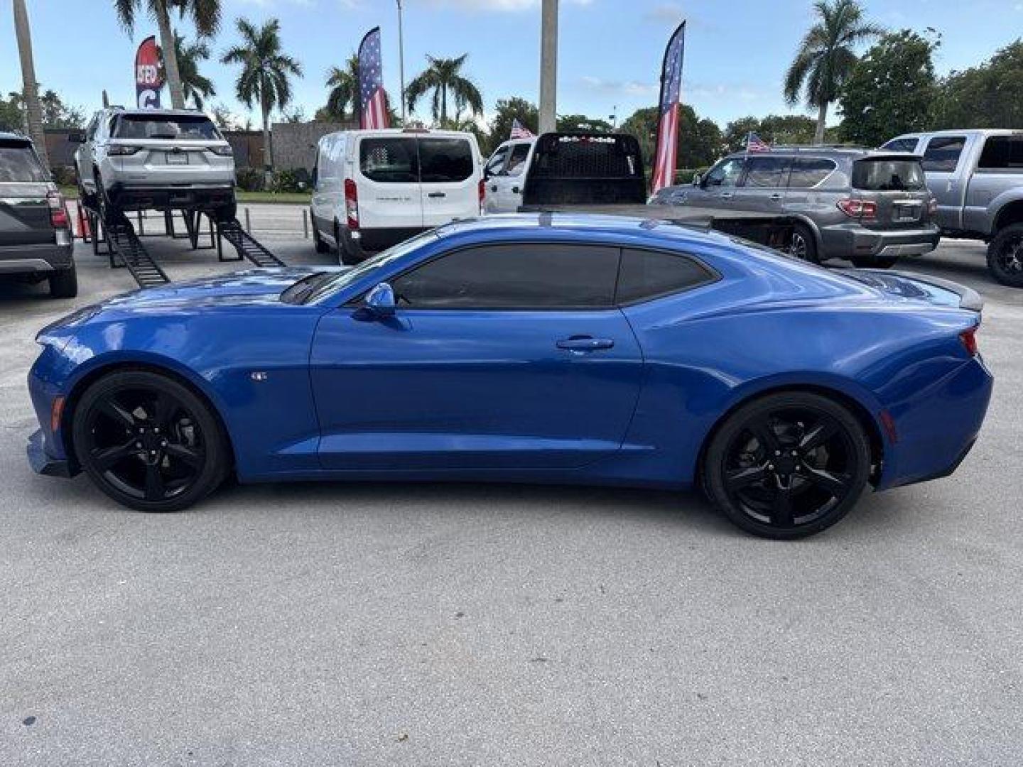 2018 Hyper Blue Metallic /Jet Black Chevrolet Camaro (1G1FD1RS9J0) with an 6 3.6L engine, Automatic transmission, located at 27610 S Dixie Hwy, Homestead, FL, 33032, (305) 749-2348, 25.510241, -80.438301 - KBB.com 10 Coolest Cars Under $25,000. Only 43,411 Miles! Delivers 31 Highway MPG and 19 City MPG! This Chevrolet Camaro boasts a Gas V6 3.6L/222 engine powering this Automatic transmission. TRANSMISSION, 8-SPEED AUTOMATIC includes transmission oil cooler and (BTV) remote vehicle starter system, TIR - Photo#1