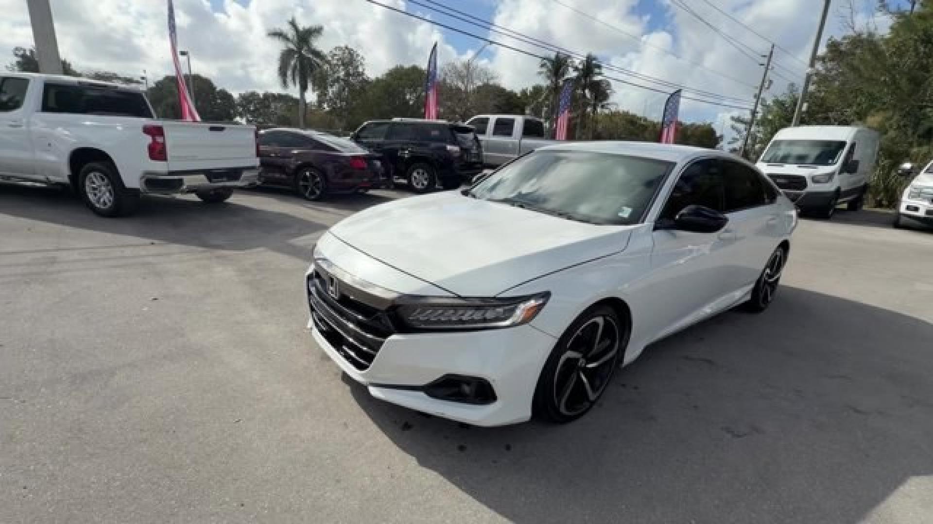 2022 White Honda Accord Sedan (1HGCV1F35NA) with an 4 1.5 L engine, Variable transmission, located at 27610 S Dixie Hwy, Homestead, FL, 33032, (305) 749-2348, 25.510241, -80.438301 - Boasts 35 Highway MPG and 29 City MPG! This Honda Accord Sedan boasts a Intercooled Turbo Regular Unleaded I-4 1.5 L/91 engine powering this Variable transmission. Wireless Phone Connectivity, Wheels: 19 Machine-Finished Alloy w/Black Inserts, Vehicle Stability Assist (VSA) Electronic Stability Cont - Photo#0