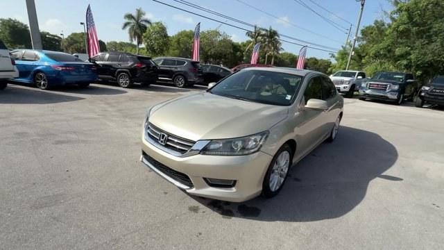 2014 Gold Honda Accord Sedan (1HGCR2F84EA) with an 4 2.4 L engine, Variable transmission, located at 27610 S Dixie Hwy, Homestead, FL, 33032, (305) 749-2348, 25.510241, -80.438301 - Green Car Journal 2014 Green Car of the Year. Only 113,161 Miles! Boasts 36 Highway MPG and 27 City MPG! This Honda Accord Sedan delivers a Regular Unleaded I-4 2.4 L/144 engine powering this Variable transmission. Window Grid Antenna, Wheels: 17 Alloy, Vinyl Door Trim Insert.*This Honda Accord Seda- Photo#0