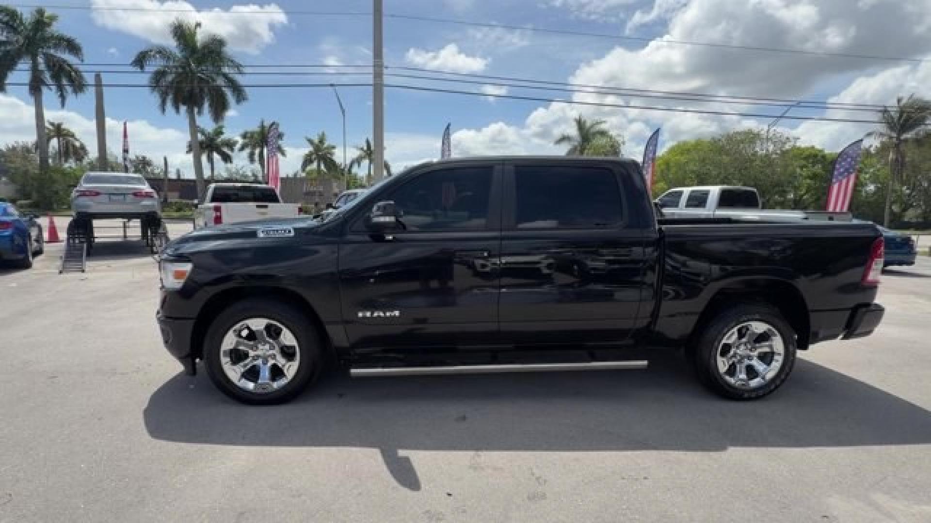 2019 Diamond Black Crystal Pearlcoat /Black Ram 1500 (1C6RREFT0KN) with an 8 5.7 L engine, Automatic transmission, located at 27610 S Dixie Hwy, Homestead, FL, 33032, (305) 749-2348, 25.510241, -80.438301 - KBB.com 10 Favorite New-for-2019 Cars. Scores 22 Highway MPG and 15 City MPG! This Ram 1500 boasts a Regular Unleaded V-8 5.7 L/345 engine powering this Automatic transmission. WHEELS: 20 X 9 ALUMINUM CHROME CLAD, TRANSMISSION: 8-SPEED AUTOMATIC (8HP75), TIRES: 275/55R20 OWL ALL SEASON.*This Ram 150 - Photo#1
