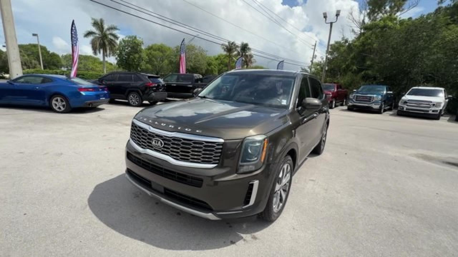 2020 Dark Moss /Black Kia Telluride (5XYP64HC8LG) with an 6 3.8 L engine, Automatic transmission, located at 27610 S Dixie Hwy, Homestead, FL, 33032, (305) 749-2348, 25.510241, -80.438301 - NACTOY 2020 North American Utility of the Year. Scores 26 Highway MPG and 20 City MPG! This Kia Telluride boasts a Regular Unleaded V-6 3.8 L/231 engine powering this Automatic transmission. DARK MOSS, CARPETED FLOOR MATS, BLACK, SOFINO ARTIFICIAL LEATHER UPHOLSTERY.*This Kia Telluride Comes Equippe- Photo#0