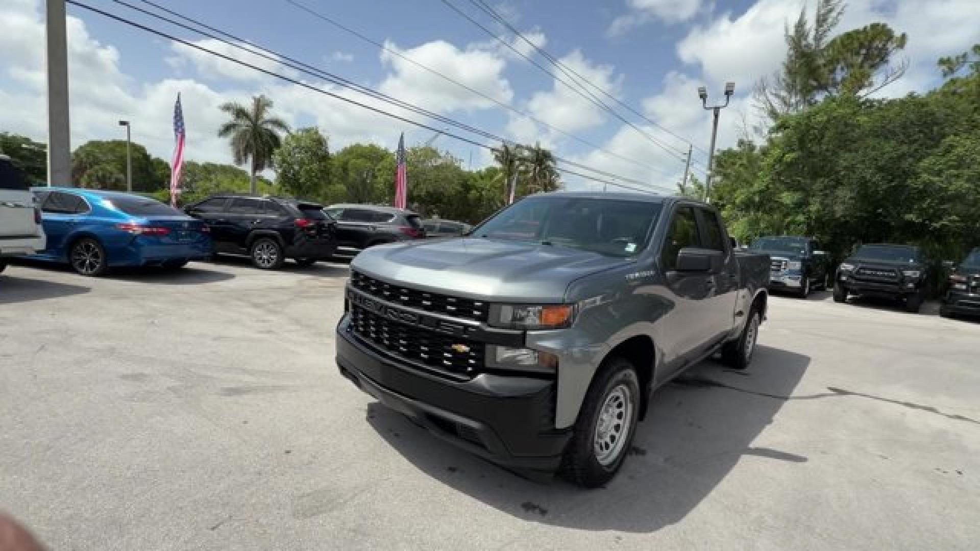 2019 Satin Steel Metallic /Jet Black Chevrolet Silverado 1500 (1GCRWAEH3KZ) with an 6 4.3L engine, Automatic transmission, located at 27610 S Dixie Hwy, Homestead, FL, 33032, (305) 749-2348, 25.510241, -80.438301 - Ward's 10 Best Engines. Boasts 21 Highway MPG and 16 City MPG! This Chevrolet Silverado 1500 delivers a Gas V6 4.3L/262 engine powering this Automatic transmission. WT CONVENIENCE PACKAGE includes (AQQ) Remote Keyless Entry, (QT5) EZ Lift power lock and release tailgate, (AKO) tinted windows, (C49)- Photo#0