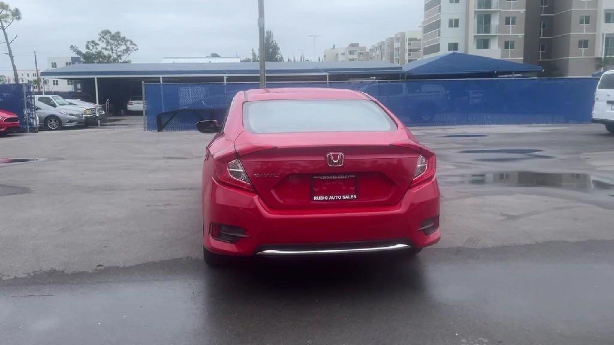 2019 Red /Black Honda Civic LX (2HGFC2F66KH) with an 2.0L I4 DOHC 16V i-VTEC engine, CVT transmission, located at 27610 S Dixie Hwy, Homestead, FL, 33032, (305) 749-2348, 25.510241, -80.438301 - Photo #4