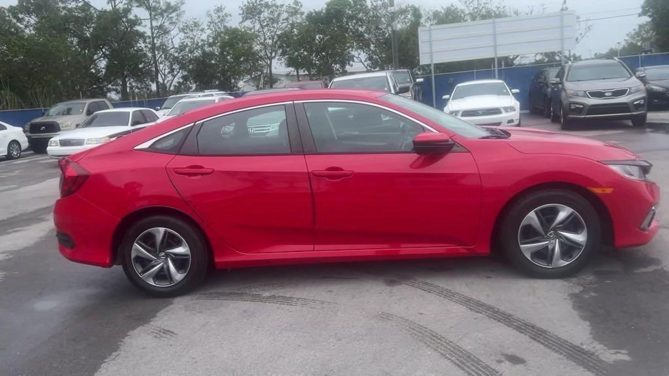 2019 Red /Black Honda Civic LX (2HGFC2F66KH) with an 2.0L I4 DOHC 16V i-VTEC engine, CVT transmission, located at 27610 S Dixie Hwy, Homestead, FL, 33032, (305) 749-2348, 25.510241, -80.438301 - Photo #6