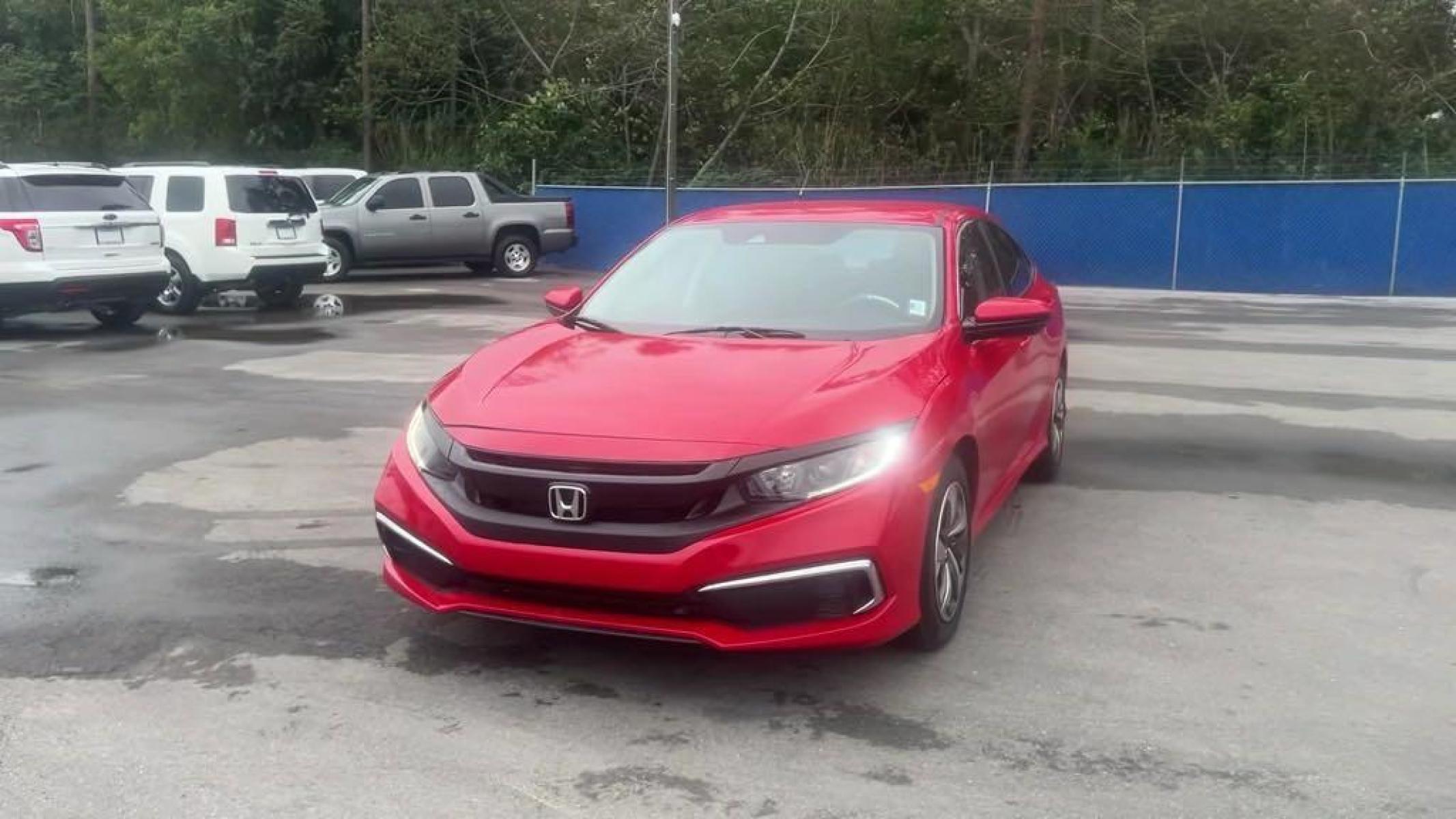 2019 Red /Black Honda Civic LX (2HGFC2F66KH) with an 2.0L I4 DOHC 16V i-VTEC engine, CVT transmission, located at 27610 S Dixie Hwy, Homestead, FL, 33032, (305) 749-2348, 25.510241, -80.438301 - Photo #1