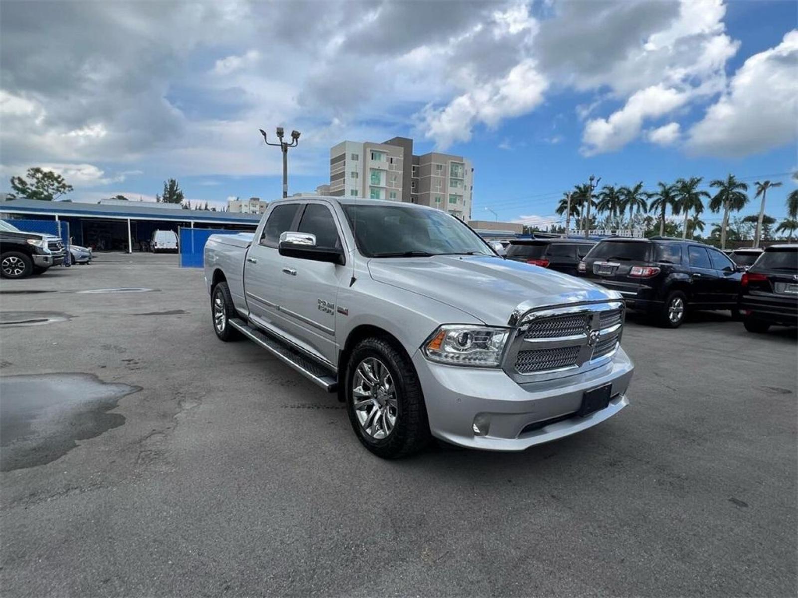 2014 Bright Silver Metallic Clearcoat /Black Ram 1500 Laramie Longhorn (1C6RR7WT2ES) with an HEMI 5.7L V8 Multi Displacement VVT engine, Automatic transmission, located at 27610 S Dixie Hwy, Homestead, FL, 33032, (305) 749-2348, 25.510241, -80.438301 - Photo #0