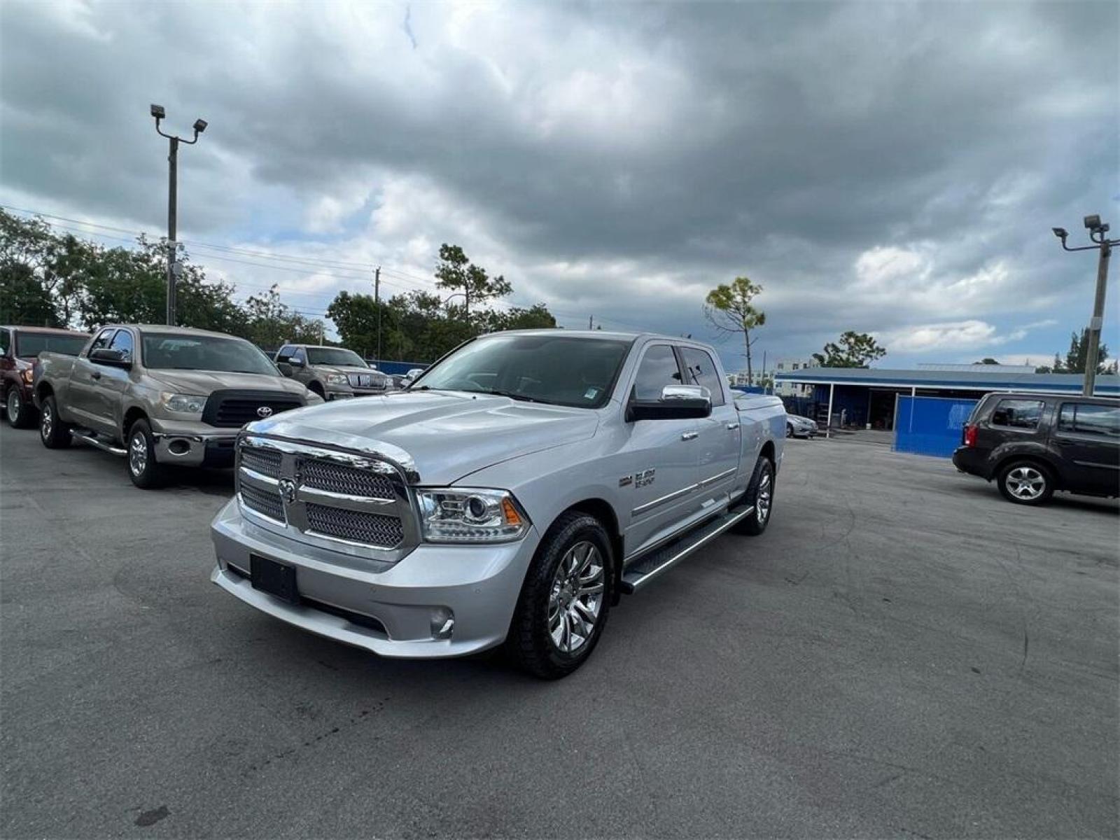 2014 Bright Silver Metallic Clearcoat /Black Ram 1500 Laramie Longhorn (1C6RR7WT2ES) with an HEMI 5.7L V8 Multi Displacement VVT engine, Automatic transmission, located at 27610 S Dixie Hwy, Homestead, FL, 33032, (305) 749-2348, 25.510241, -80.438301 - Photo #1