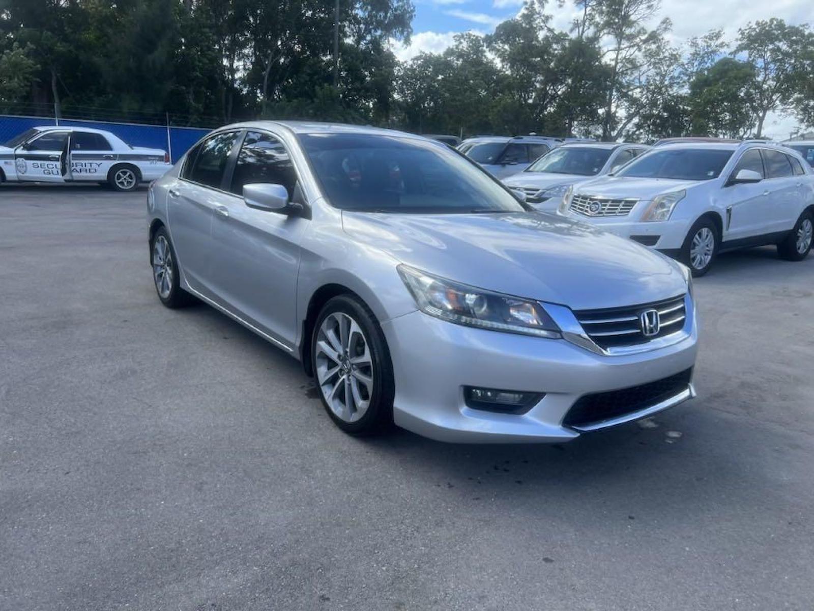 2014 Alabaster Silver Metallic /Black Honda Accord Sport (1HGCR2F5XEA) with an 2.4L I4 DOHC i-VTEC 16V engine, CVT transmission, located at 27610 S Dixie Hwy, Homestead, FL, 33032, (305) 749-2348, 25.510241, -80.438301 - Photo #0