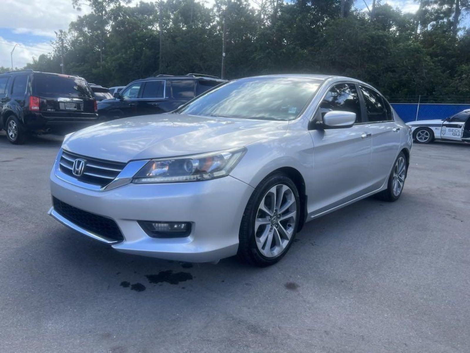 2014 Alabaster Silver Metallic /Black Honda Accord Sport (1HGCR2F5XEA) with an 2.4L I4 DOHC i-VTEC 16V engine, CVT transmission, located at 27610 S Dixie Hwy, Homestead, FL, 33032, (305) 749-2348, 25.510241, -80.438301 - Photo #1