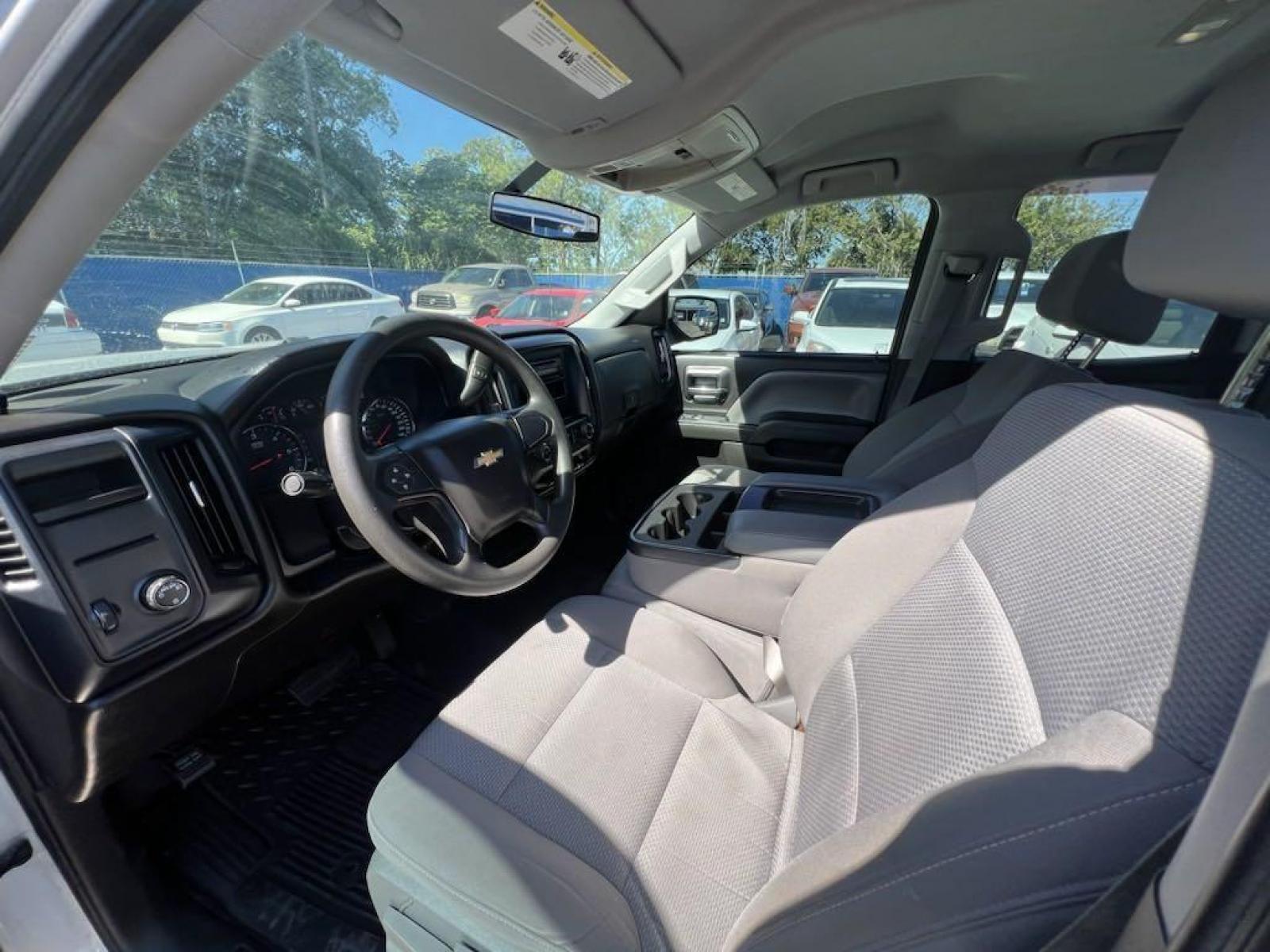 2014 Silver Ice Metallic /Jet Black/Dark Ash Chevrolet Silverado 1500 Work Truck (1GCRCPEH7EZ) with an EcoTec3 4.3L V6 Flex Fuel engine, Automatic transmission, located at 27610 S Dixie Hwy, Homestead, FL, 33032, (305) 749-2348, 25.510241, -80.438301 - Photo #3