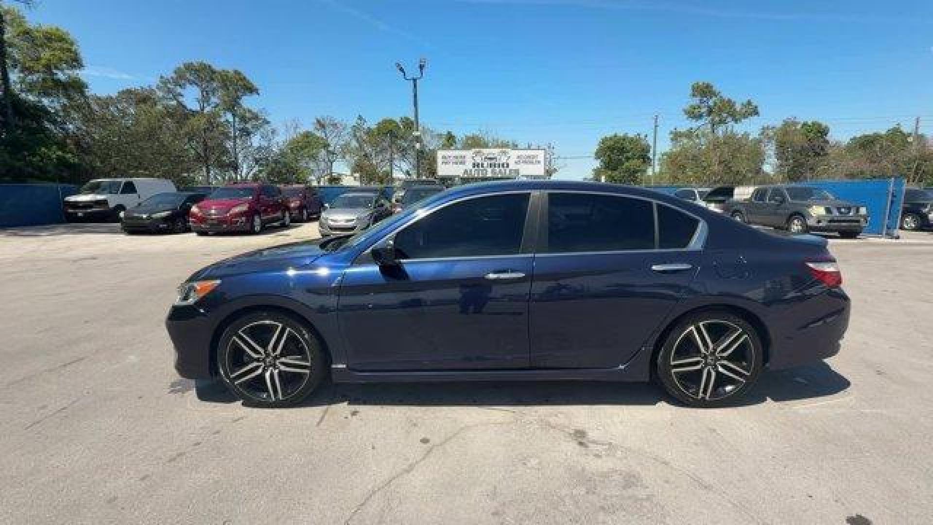 2017 Blue Honda Accord Sedan Sport Special Edition (1HGCR2F18HA) with an 4 2.4 L engine, Variable transmission, located at 27610 S Dixie Hwy, Homestead, FL, 33032, (305) 749-2348, 25.510241, -80.438301 - IIHS Top Safety Pick+. Only 63,184 Miles! Scores 34 Highway MPG and 26 City MPG! This Honda Accord Sedan boasts a Regular Unleaded I-4 2.4 L/144 engine powering this Variable transmission. Window Grid Antenna, Wheels: 19 Alloy, VSA Electronic Stability Control (ESC).*This Honda Accord Sedan Comes Eq - Photo#1