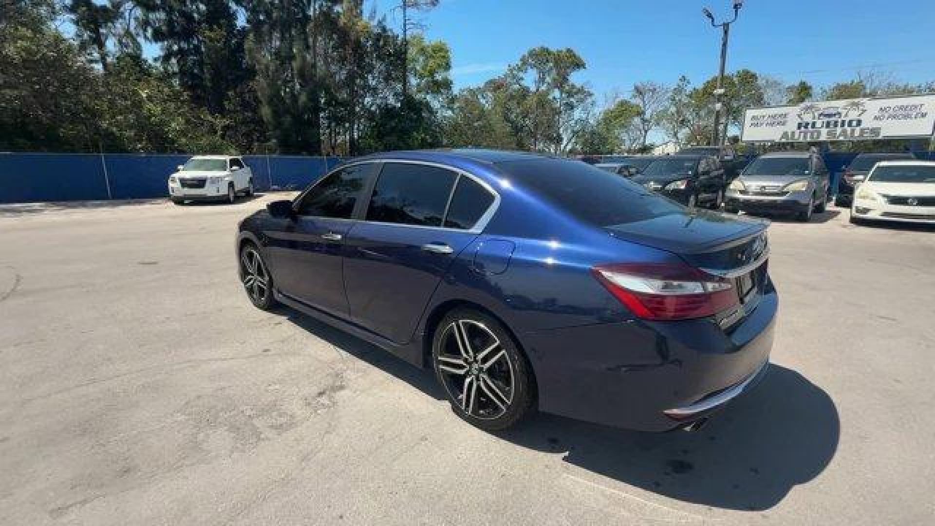 2017 Blue Honda Accord Sedan Sport Special Edition (1HGCR2F18HA) with an 4 2.4 L engine, Variable transmission, located at 27610 S Dixie Hwy, Homestead, FL, 33032, (305) 749-2348, 25.510241, -80.438301 - IIHS Top Safety Pick+. Only 63,184 Miles! Scores 34 Highway MPG and 26 City MPG! This Honda Accord Sedan boasts a Regular Unleaded I-4 2.4 L/144 engine powering this Variable transmission. Window Grid Antenna, Wheels: 19 Alloy, VSA Electronic Stability Control (ESC).*This Honda Accord Sedan Comes Eq - Photo#2